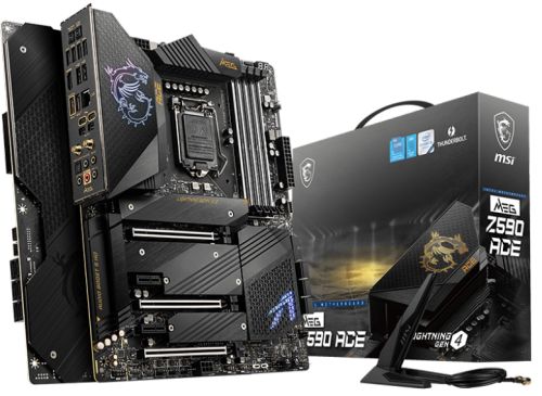 Материнская плата ATX MSI MEG Z590 ACE (LGA1200, Z590, 4*DDR4(5600), 6*SATA 6G RAID, 4*M.2, 5*PCIE,