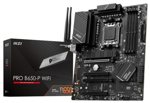 Материнская плата ATX MSI PRO B650-P WIFI (AM5, AMD B650, 4*DDR5 (6400), 6*SATA 6G RAID, 2*M.2, 4*PC
