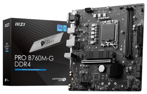 Материнская плата mATX MSI PRO B760M-G DDR4 (LGA1700, B760, 2*DDR4 (4800), 4*SATA 6G RAID, 2*M.2, 2*